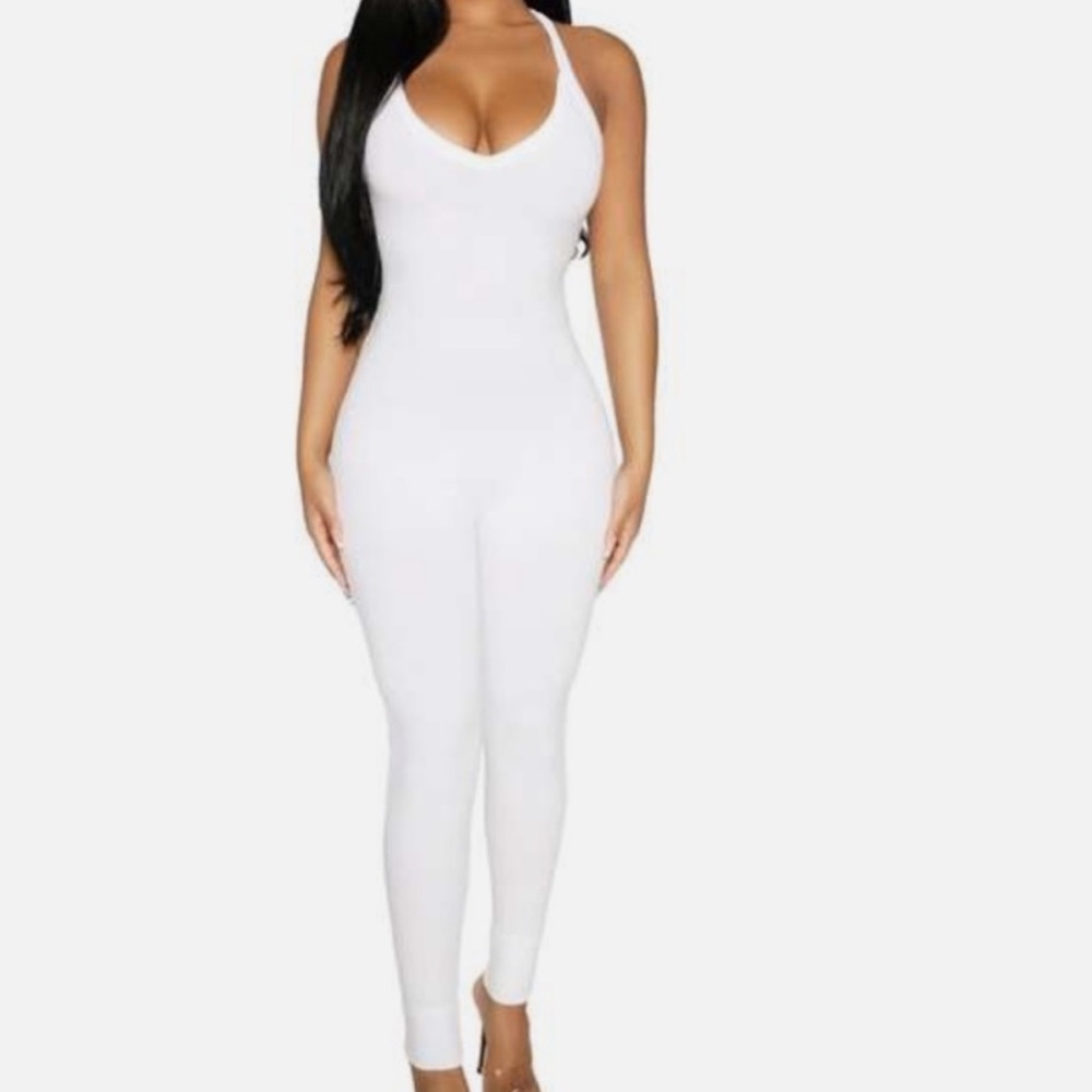 Naked Wardrobe White Jumpsuit